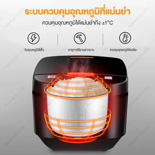 หม้อหุงข้าวสมาร์ท 5ลิตร ️900วัตต์ ️ตั้งเวลาหุง12ชม ️ฟังก์ชันนึ่ง/ตุ๋น/หุง เหมาะสำหรับ6-8คน รับประกันยาว 3 ปี Rice Cooker