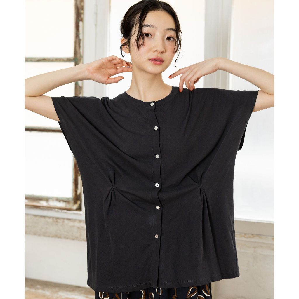 niko and ... เสื้อชีร์ ทรงหลวม น้ำหนักเบา ระบายอากาศดี Cotton sheer tuck French pullover