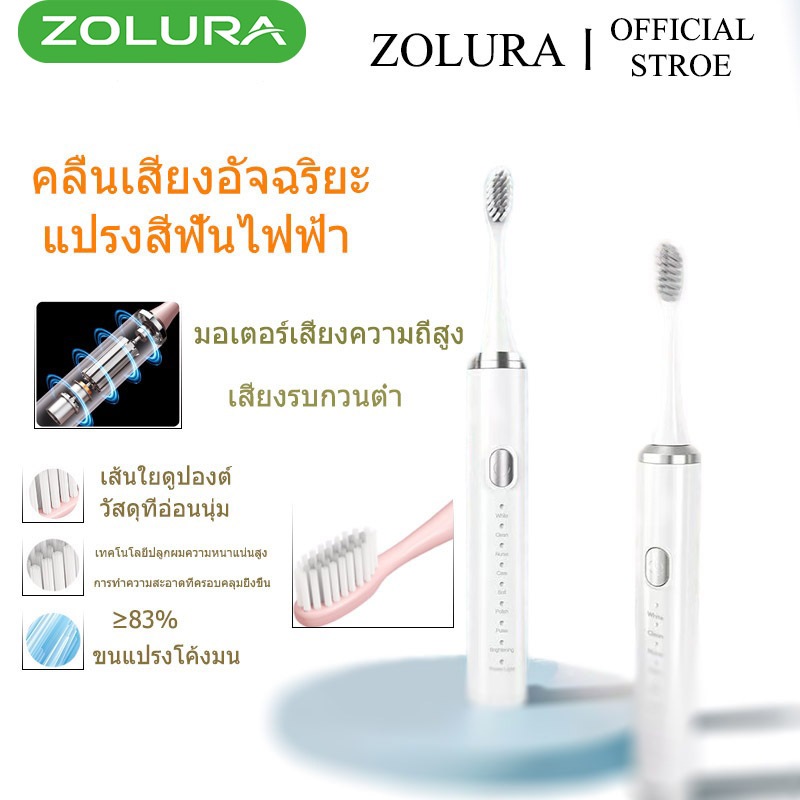 แปรงสีฟันไฟฟ้า ZOLURA: ระบบทำความสะอาดอัจฉริยะด้วยคลื่นโซนิค พร้อมโหมดดูแล 8 โหมด เพื่อการทำความสะอาดฟันอย่างมีประสิทธิภ