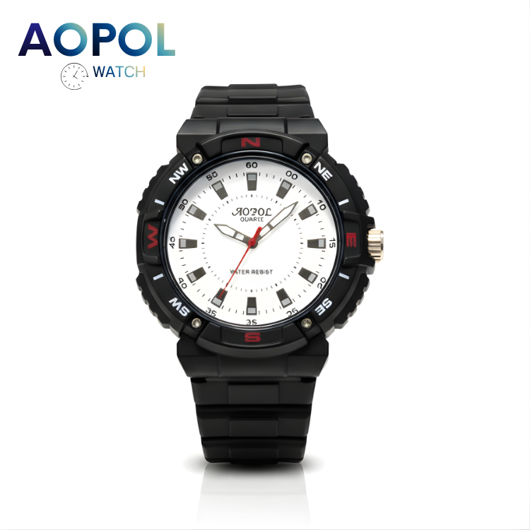 AOPOL นาฬิกาข้อมือผู้ชาย รุ่น NO.1702 กันน้ำ เข็มเรืองแสง พร้อมส่ง