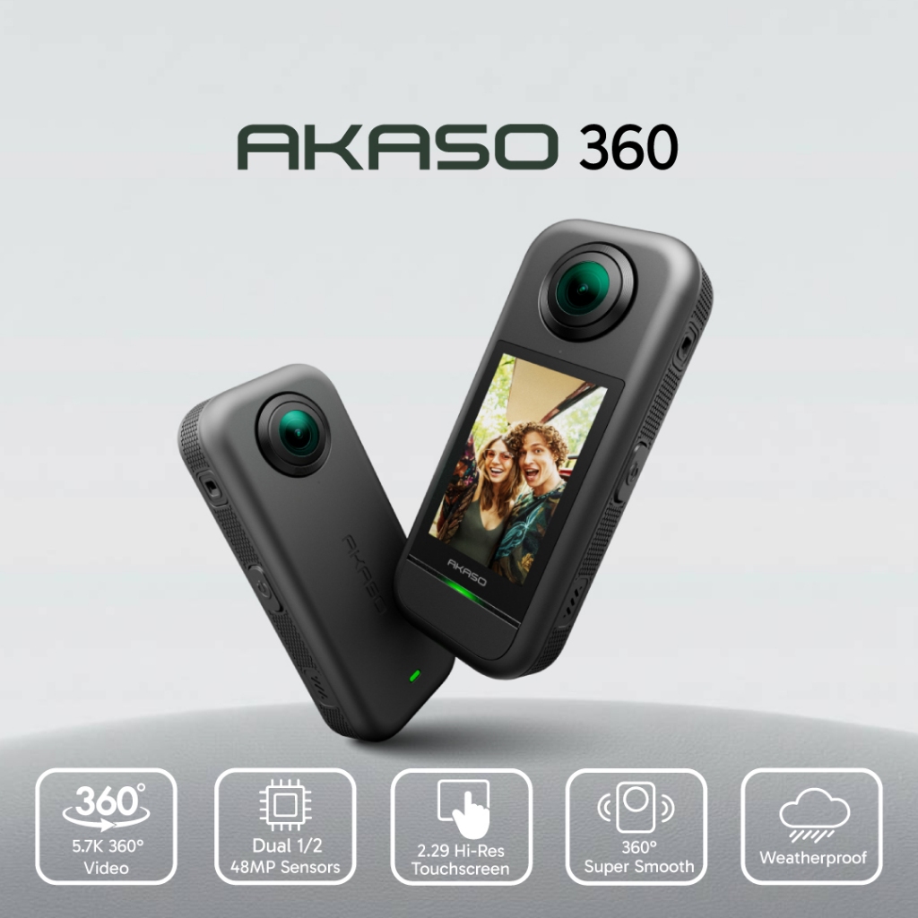 AKASO 360 | เก็บทุกภาพประทับใจได้ทั้ง 360 องศา ชัดยิ่งกว่าด้วยความละเอียด 5.7K | รับประกันสินค้า 1 ปี