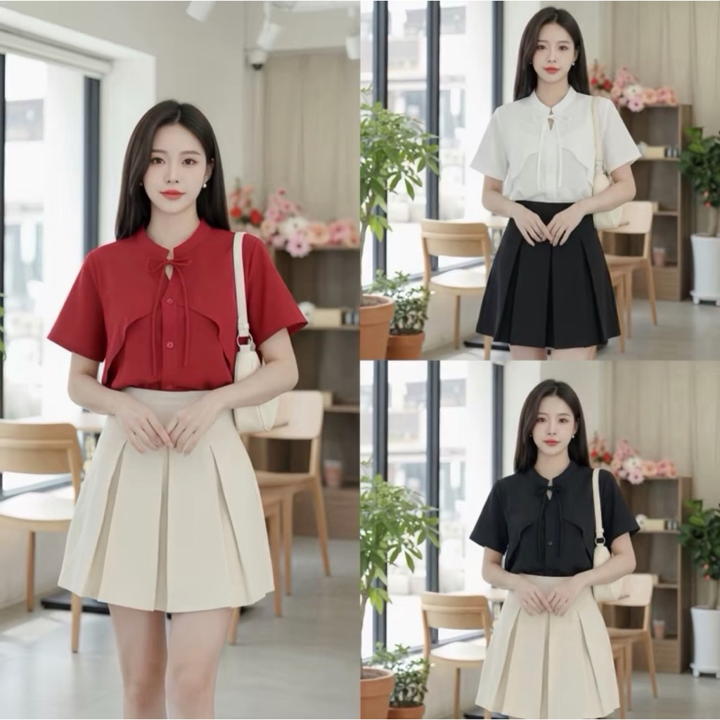 เสื้อคอจีนแต่งระบาย รุ่น Snowy Mandarin