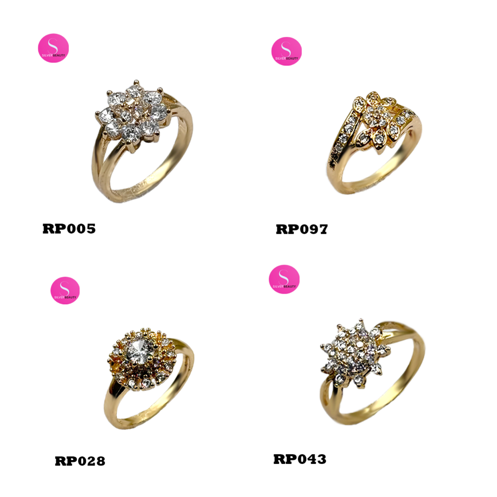 4ลาย จำนวนจำกัด  แหวนทองเพชร  ดอกไม้สวยๆ   แฟชั่นเรียบง่ายสำหรับผู้หญิงสวยมากๆๆ