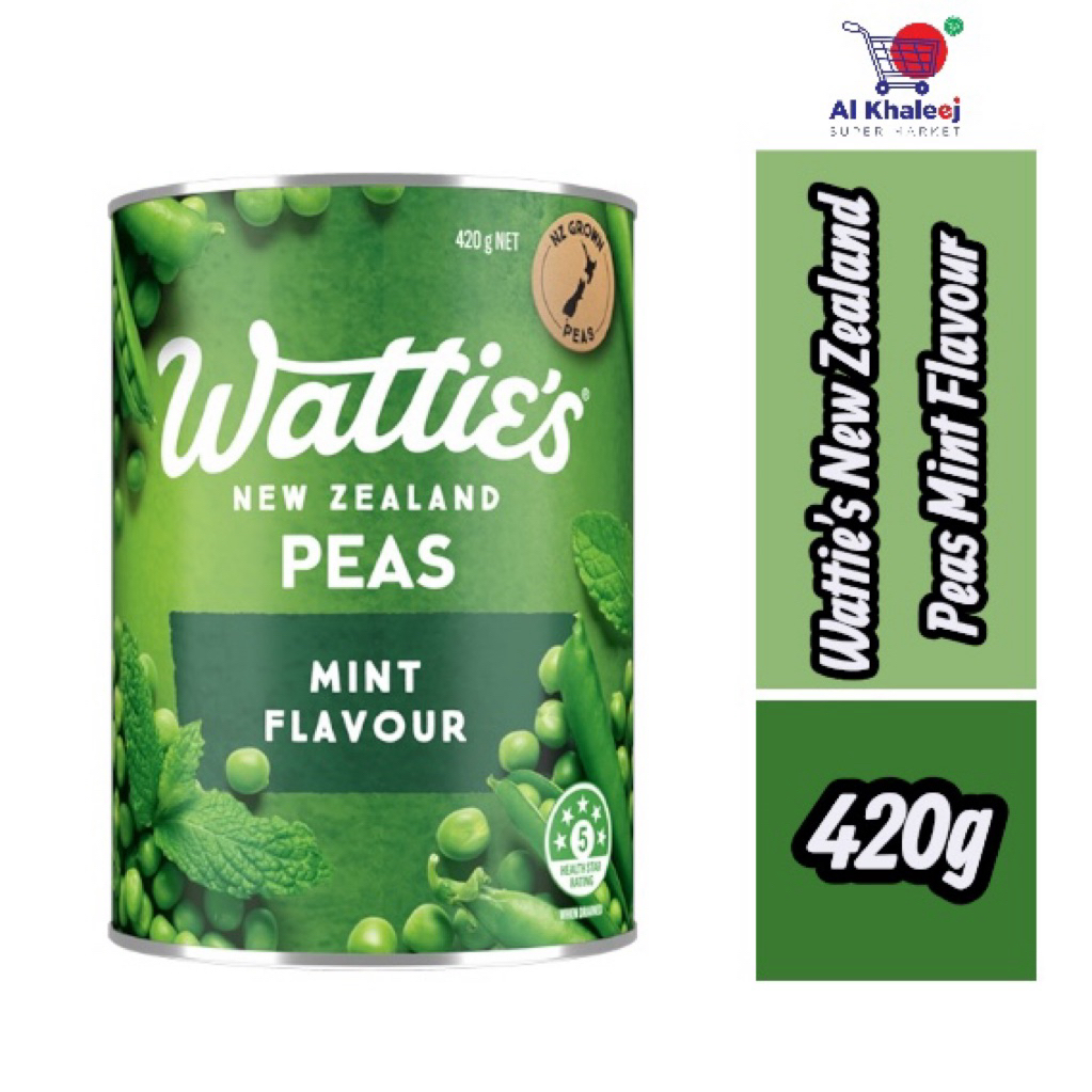 Wattie's New Zealand Peas Mint Flavour 420g ถั่วลันเตากระป๋อง 420g