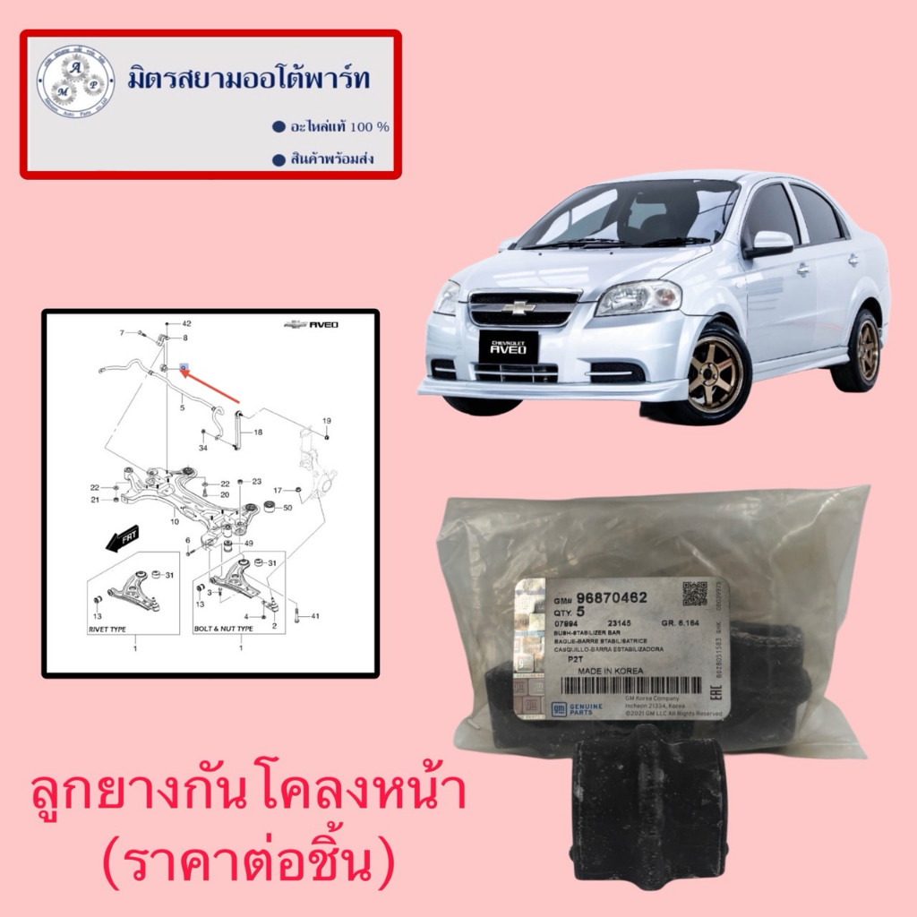 ลูกยางกันโคลงหน้า(ราคาต่อชิ้น) CHEV AVEO (ไม่มั่นใจสอบถามก่อนสั่ง)(96870462)