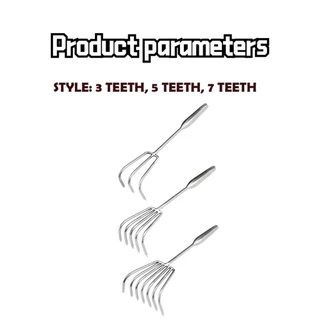คราดมือสวน วัสดุสแตนเลสหนา 3-7ซี่ คราดถางวัชพิช กําจัดหญ้า พรวนดิน สำหรับทำสวน