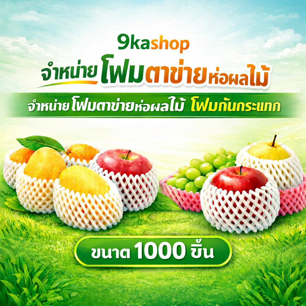 ตาข่ายโฟมห่อผลไม้ 1000ชิ้น/แพค  L15 : S17 : L17 : L20  : L22  ตาข่ายใส่ผลไม้  ตาข่ายห่อผลไม้ กันผลไม