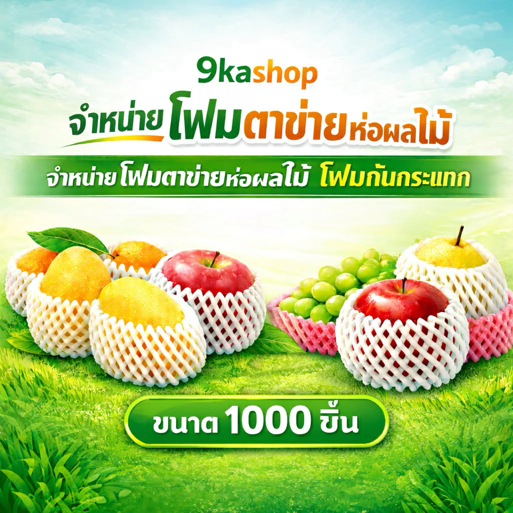 ตาข่ายโฟมห่อผลไม้ 1000ชิ้น/แพค L15 : S17 : L17 : L20 : L22 ตาข่ายใส่ผลไม้ ตาข่ายห่อผลไม้ กันผลไม้ช้ำ