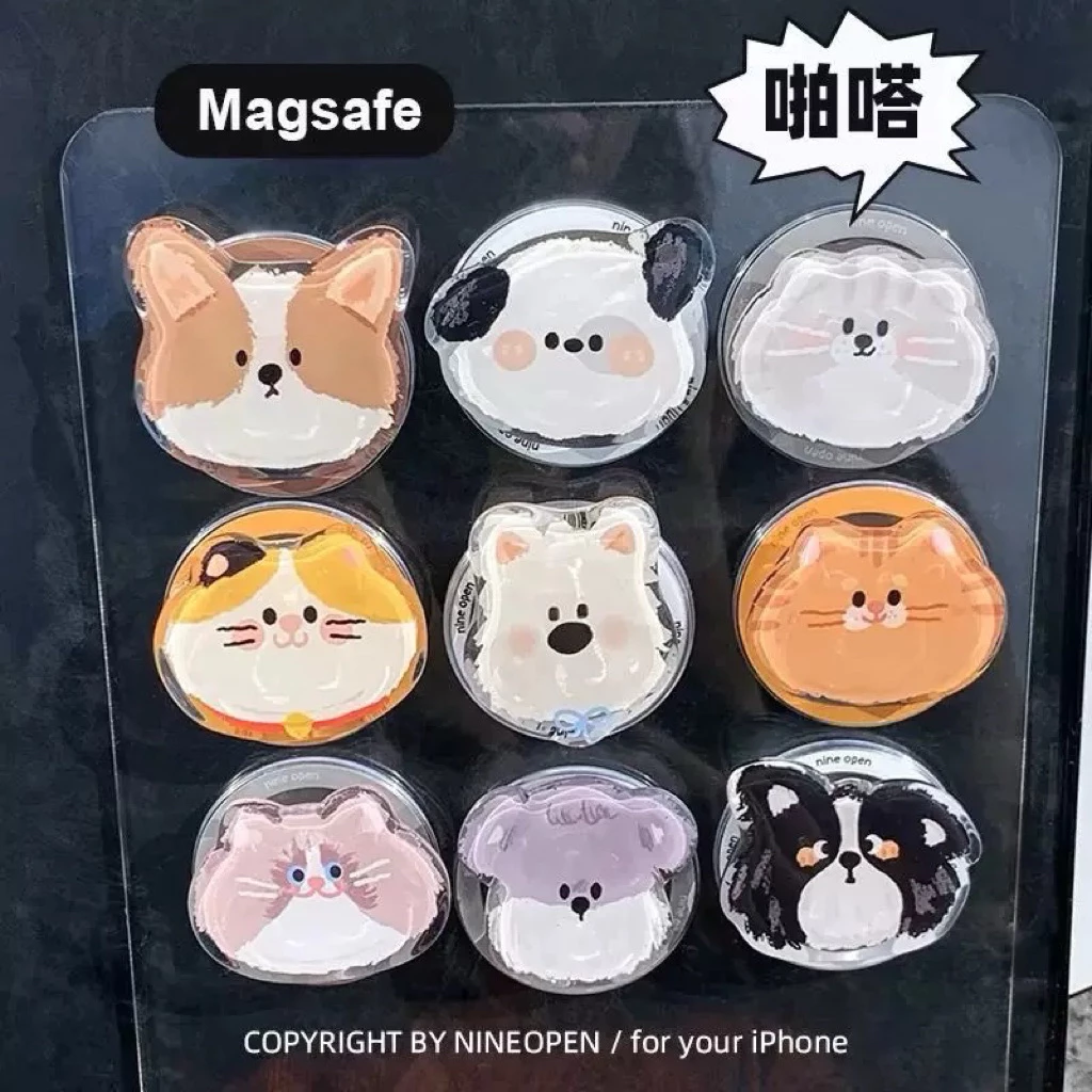 (ส่งทันที!) Supercase | ขาตั้งมือถือ แม่เหล็ก แถมแผ่นแม่เหล็ก Griptok Popsocket กริ๊บท็อก หมา แมว