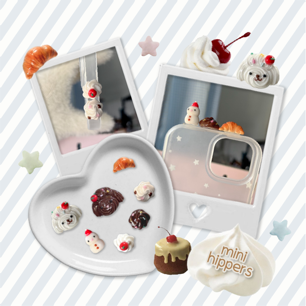 mini hippers ตัวเกาะโทรศัพท์ 🍰🍞🍨 ซื้อครบ 150 แถม mini bag สุ่มสี 🍓