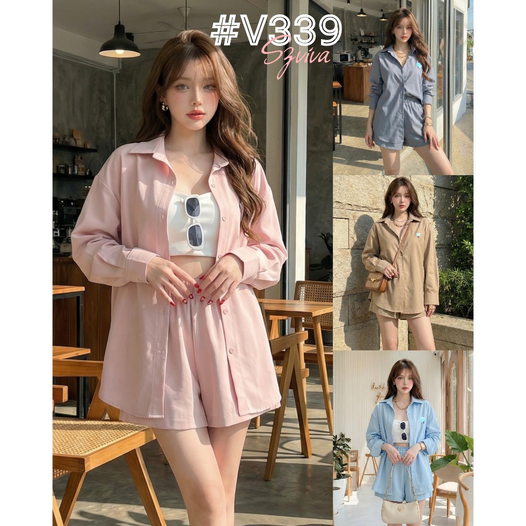 Set ขาสั้น POLO 4 สี โทนละมุน สวยทุกสี #V339