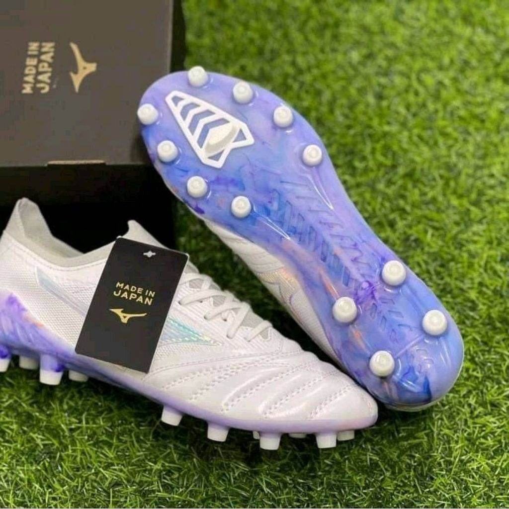 รองเท้าบอลสีม่วงเด็กผู้ใหญ่MizunoงานJapan หนังวัวนุ่มน้ำหนักเบาแข็งแรงสินค้าตรงปกแท้100%สั่งอ่านแชทร้านด้วย