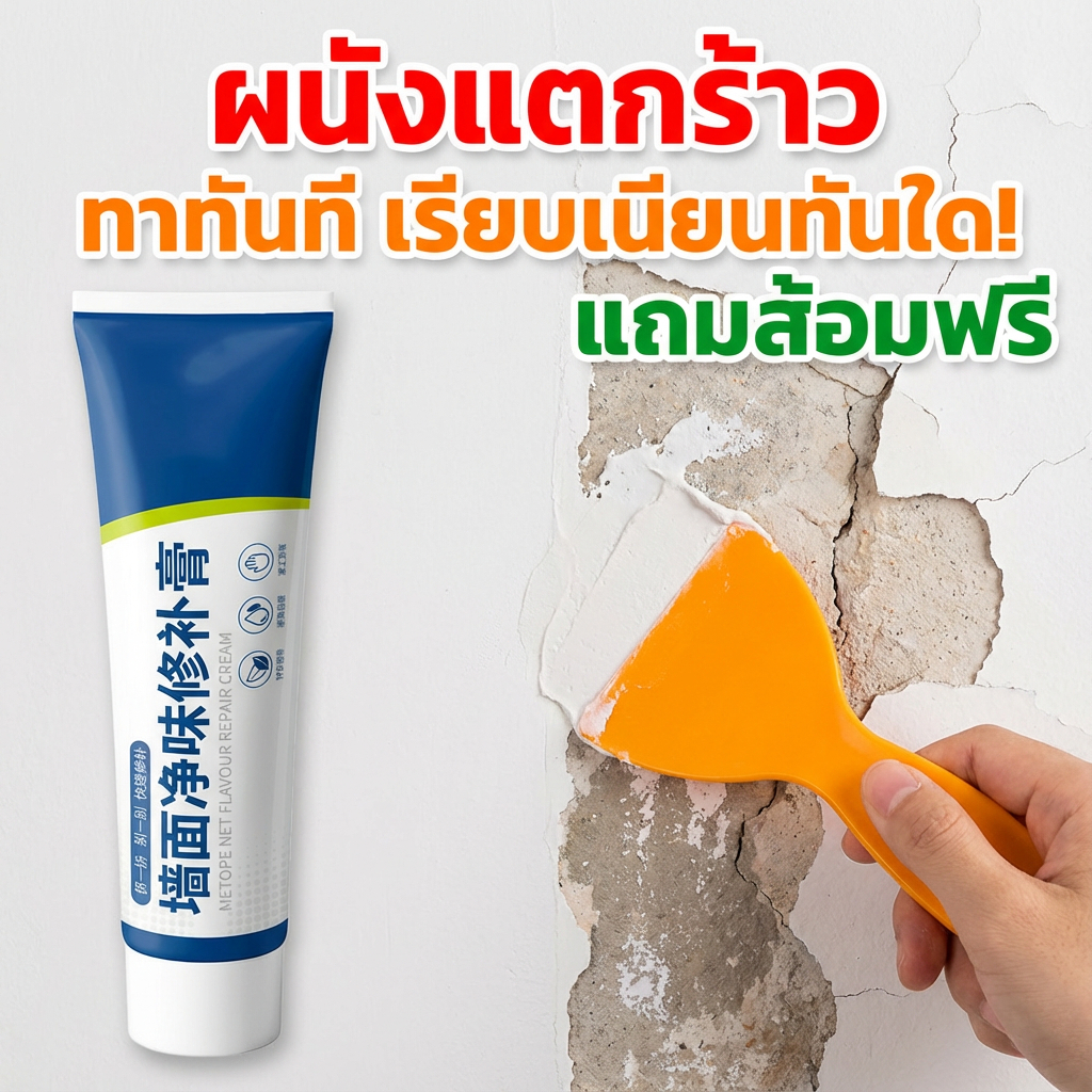 💪 | ซ่อมรอยแตกร้าวผนังง่าย ๆ 💪 ครีมฉาบซ่อมผนั กาวซ่อมผนัง ครีมซ่อมแซมผนัง ซ่อมรอยแตก อุดรอยรั่ว 250g