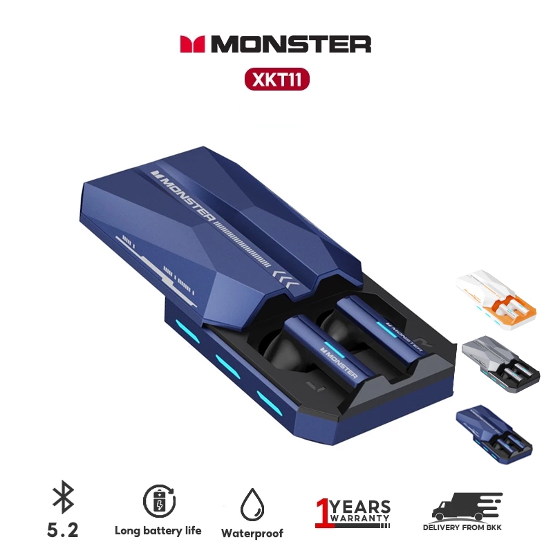 Monster หูฟัง XKT11 BT5.3 หูฟังบลูทูธ ไร้สาย TWS ไมค์คู่ ตัดเสียงรบกวน แบต350mAh รองรับ