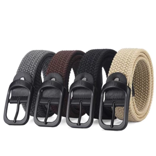 ส่งไวจากไทย Unisex Cinturones หรูหรา ทอเข็มขัดยางยืดผู้ชายหรูหราเข็มขัดผู้หญิงออกแบบผู้ชายหัวเข็มขัดเข็มขัดเอวไม่มีรูK21