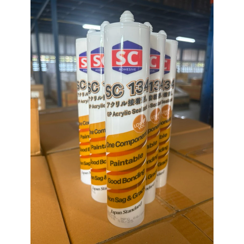 แดป Acrylic Sealant กาวอะคลิลิคSC134 สีขาว สินค้าขายเป็นหลอด บรรจุ 25 หลอด/ลัง
