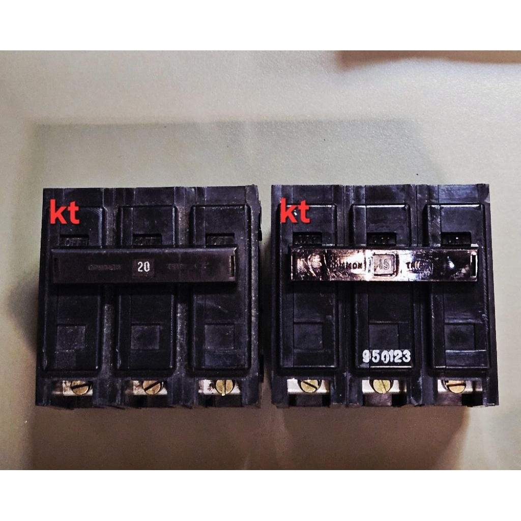 ลูกเซอร์กิตเบรคเกอร์3P20A,15Aยี่ห้อWestinghouse