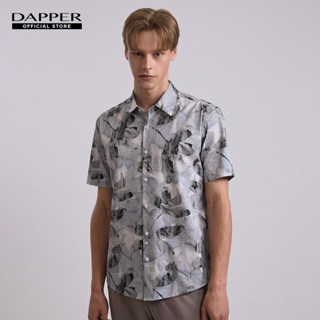 DAPPER เสื้อเชิ้ตแขนสั้น Blooming Art Print Shirt สีเทา (BCS…