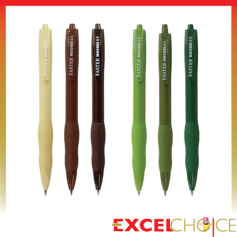 Faster ปากกาหมึกเจล มอคค่า มัทฉะ 0.5 คละสีน้ำตาล คละสีเขียว