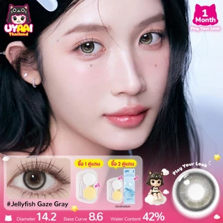 UYAAI คอนแทคเลนส์ น้ำตาล สัมผัสด้วยสีธรรมชาติ ปริมาณน้ำ 42 % 14.2 มม. สามารถใช้สำหรับ แต่งหน้าตา รายเดือน