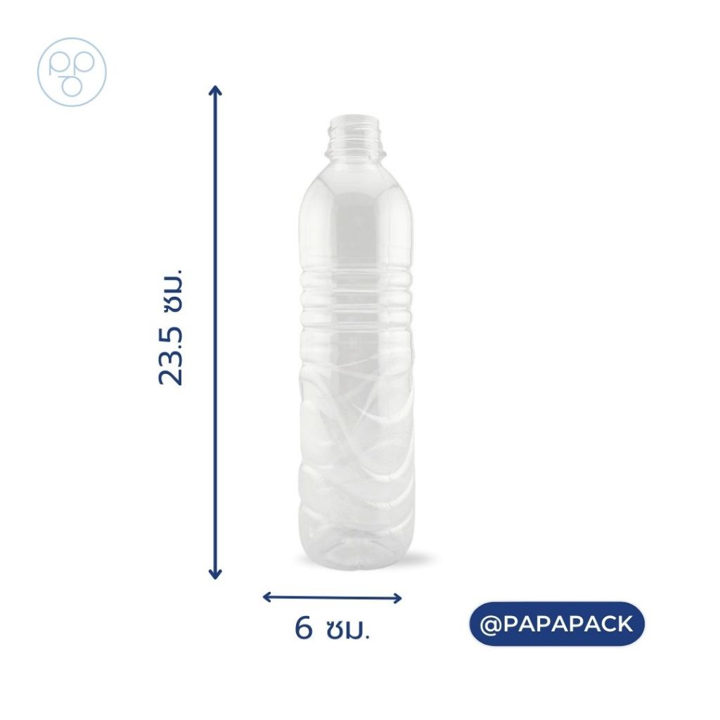 ขวดละ2บาท** ขวดพลาสติกPET 600ml. พร้อมฝา ทรงกลมมีลอน *รบกวน1ออเดอร์ต่อ1แพค* PAPAPACK รูปที่ 2
