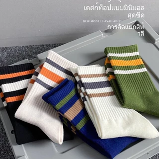 ถุงเท้ายาว 5 คู่ สไตล์สปอร์ต ระบายอากาศดี ซับเหงื่อ กันกลิ่น สำหรับชาย-หญิง ใส่ได้ทุกโอกาส ส่งจากไทย