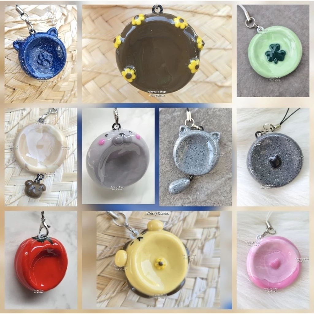 จัดส่งจากไทย ❤️ Worry Stone Clay ❤️ พวงกุญแจ หินคลายกังวลดินปั้น งาน handmade