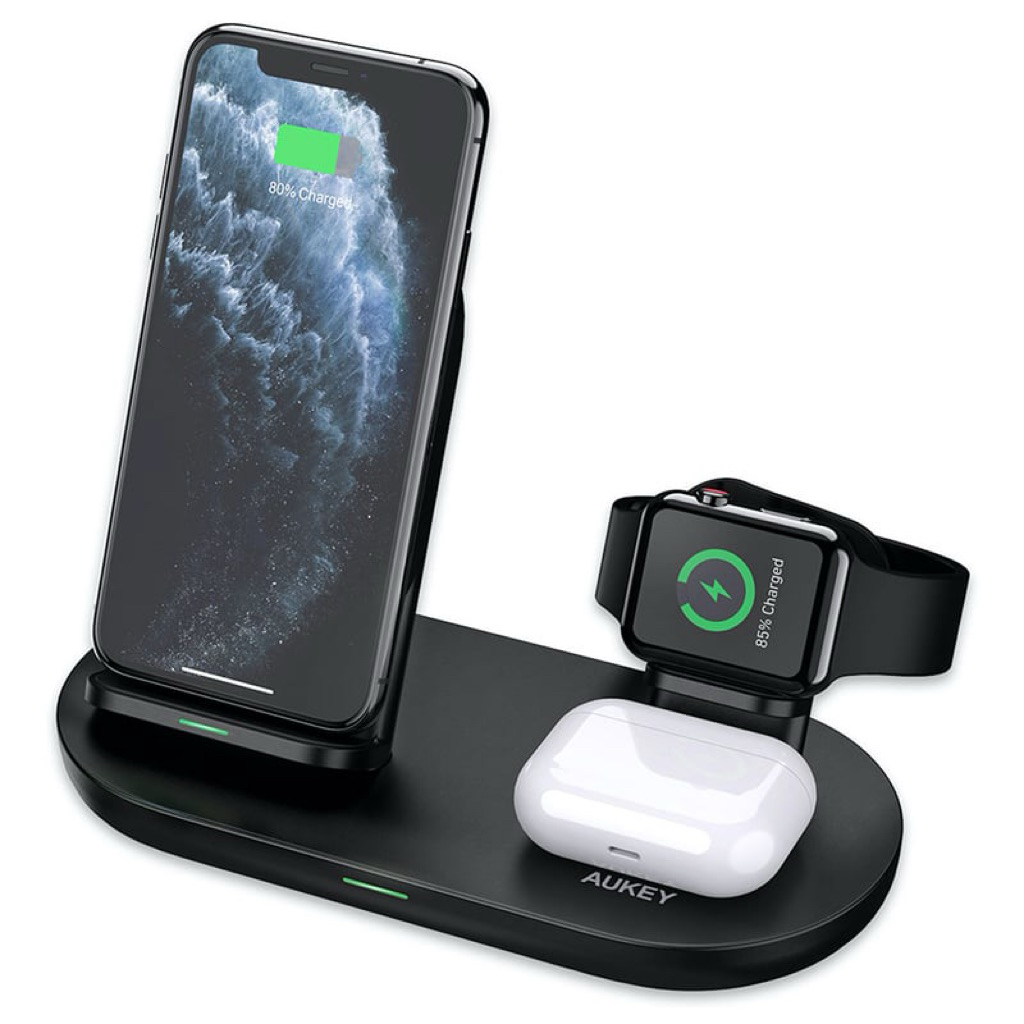 AUKEY LC-A3 แท่นชาร์จไร้สาย 3 in 1 AirCore Wireless Charging