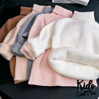 สเวตเตอร์คอเต่าไหมพรมผ้าร่องบุขนฟลีส สำหรัเด็ก KS49 JORY SWEATER