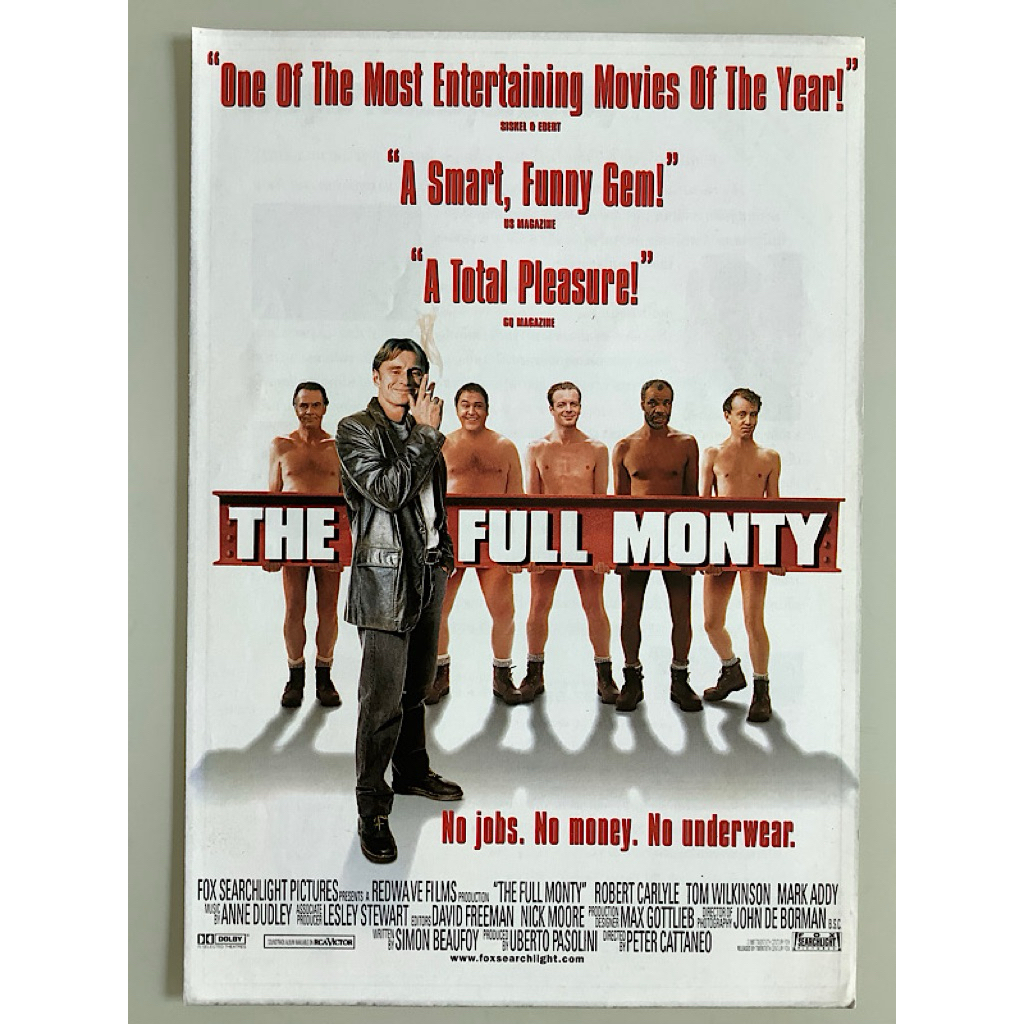NO.0123  HANDBILL ใบปลิวแนะนำภาพยนตร์มือสอง THE FULL MONTY - 1998 20TH CENTURY FOX