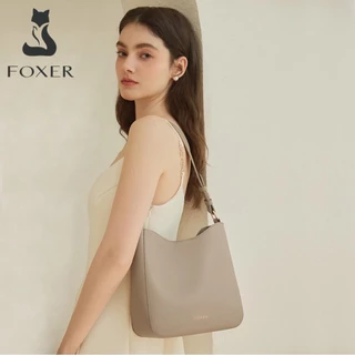 FOXER สไตล์เกาหลี กระเป๋าถือ ความจุขนาดใหญ่ กระเป๋าสะพายไหล่ PU กระเป๋าถือ ของขวัญสำหรับผู้หญิง แฟชั่นกระเป๋า