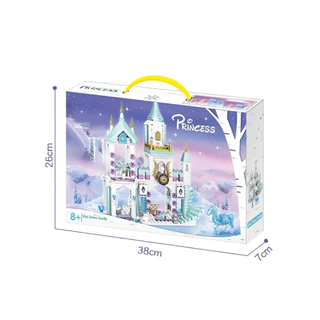 YUNLEO Toy ของเล่นเด็กเสริมพัฒนาการ ต่อเลโก้ได้ อนุภาคเข้ากันได้ ของเล่นสร้างสรรค์ ชุดบล็อก ICE CASTLE ปราสาทเจ้าหญิงแช