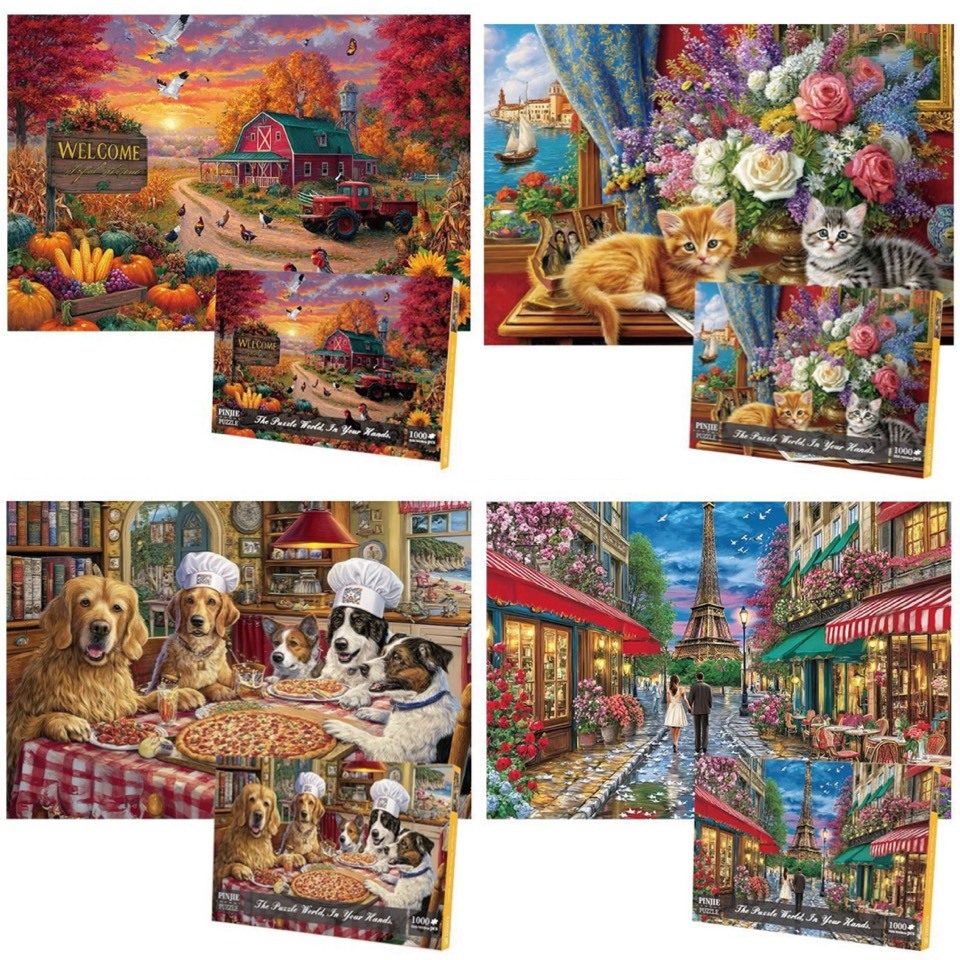 (พร้อมส่ง) จิ๊กซอว์ 1000 ชิ้น ชนิดกระดาษหนา ไม่มีสัญลักษณ์ด้านหลัง Jigsaw Puzzle สำหรับวัยรุ่นและผู้ใหญ่ งานอดิเรก