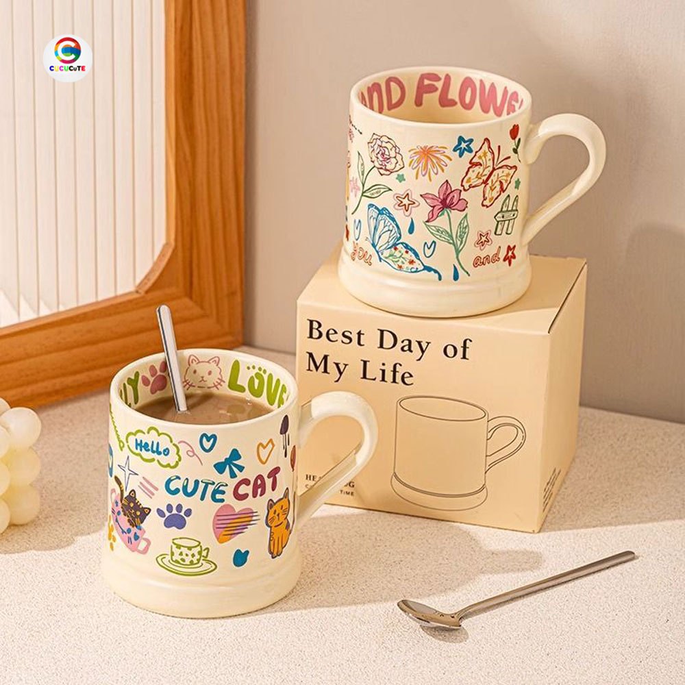 แก้วคู่รัก แก้วเซรามิค แก้วกาแฟ สกรีนลายรอบแก้ว แก้วมัค กิ๊ฟช็อป