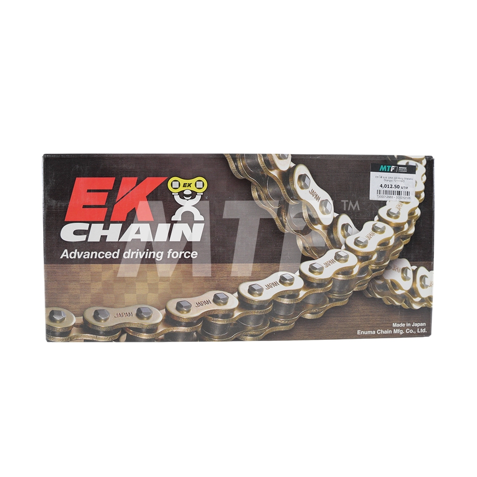 โซ่ EK QX-Ring ขนาด 525-120ข้อ (Metallic Orange) รุ่น SRX ข้อต่อหมุดย้ำ Made in Japan