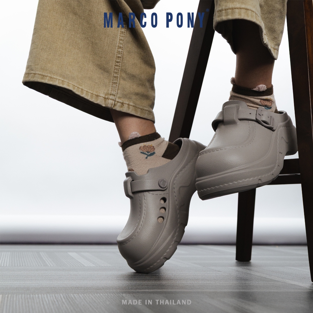 Marco Pony รองเท้าแตะหัวโต ทรงมินิมอล แฟชั่นผู้หญิง EVA พื้นหนานุ่ม ใส่สบาย Size 36-41 รุ่น MH9037