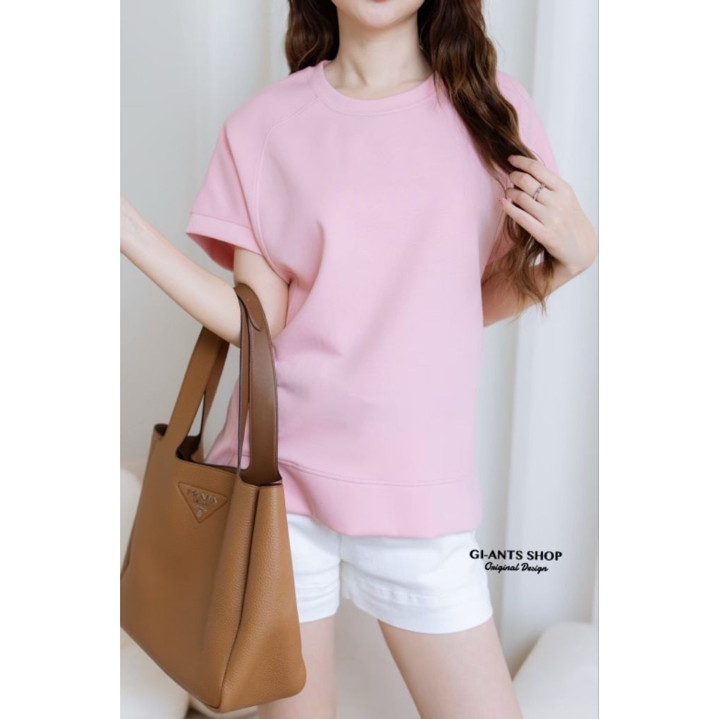 GI-ANTS (หน้าผ้า44") เสื้อยืดคอกลมไหล่ล้ำซกแขน