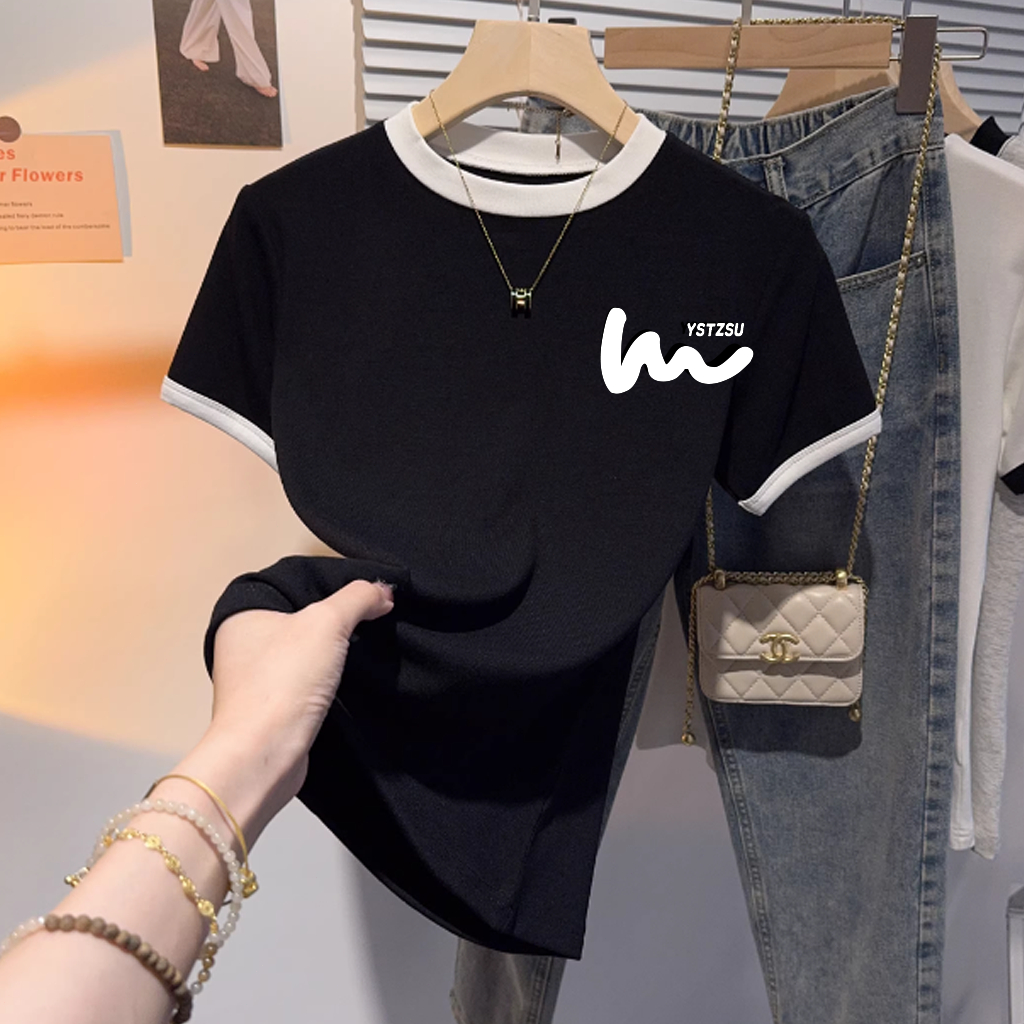 ✨【จัดส่งภายใน 24 ชั่วโมง】เสื้อยืดผู้หญิง เสื้อยืดคอกลม แฟชั่นเกาหลี ใส่สบาย ลายการ์ตูน เสื้อยืดแขนสั้นคอกลม