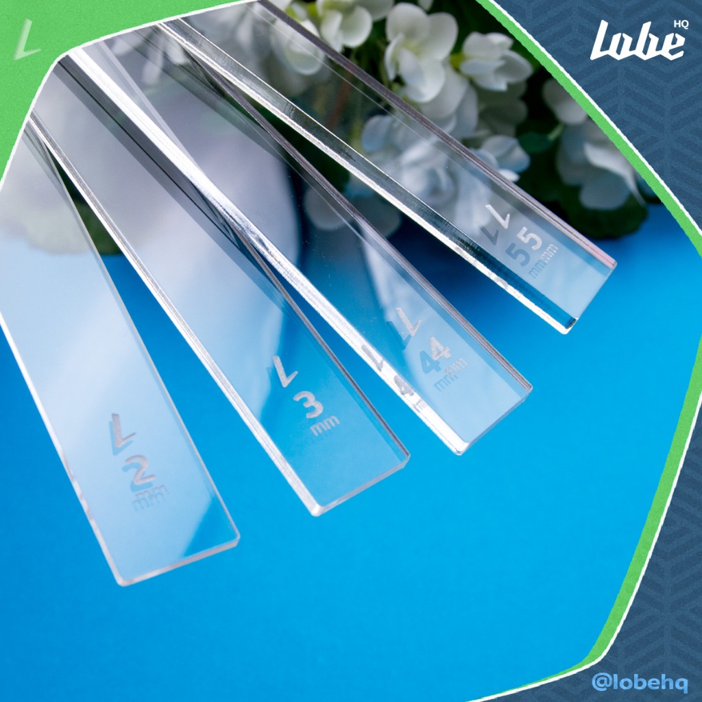 Acrylic Depth Guide Guage Rulers/ ไม้บรรทัดอะคริลิคใสสำหรับปรับระดับดินโพลิเมอร์(เป็นคู่)