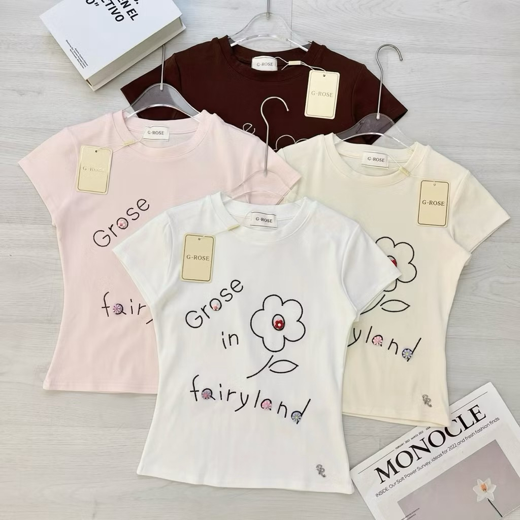 G-ROSE เสื้อยืดคอกลมลายน่ารัก 💖✨