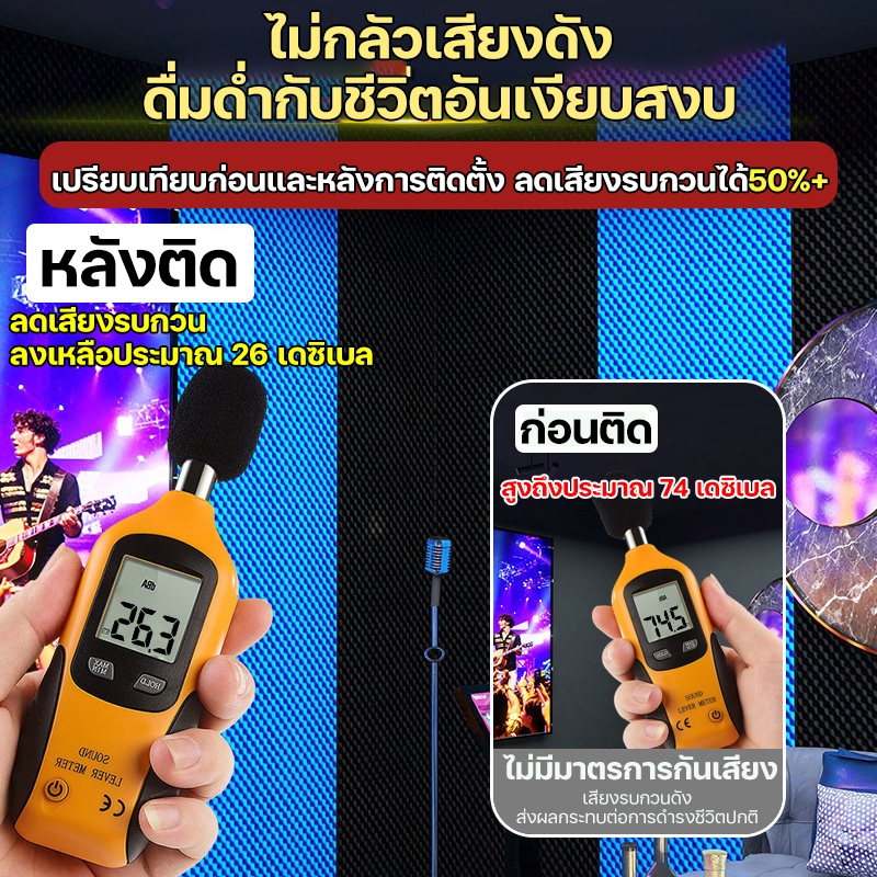 ฉนวนกันเสียงได้ 99% ซับเสียง แผ่นซับเสียง ความหนา3.2CM ตัวเลือก 3สี โฟมกันเสียง โฟมติดผนัง แผ่นเก็บเสียง - รูปที่ 3