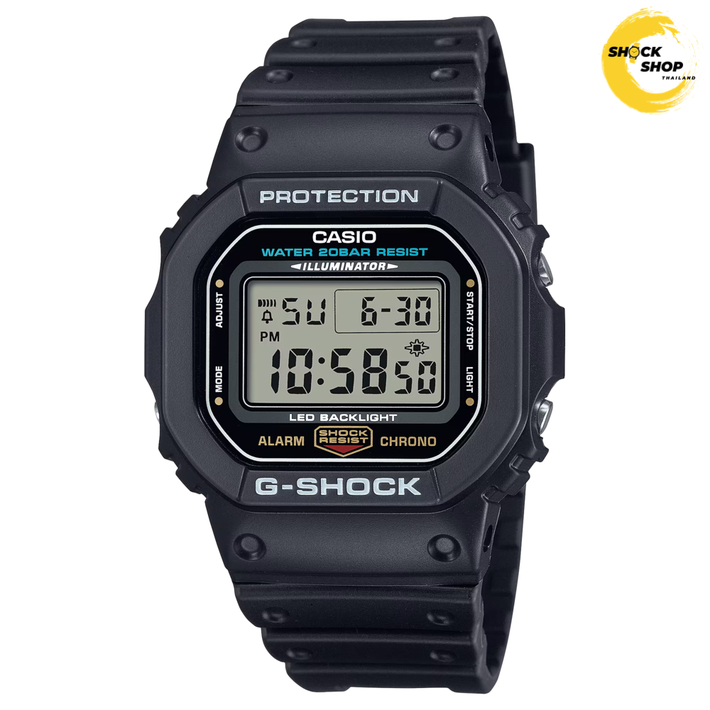 CASIO G-SHOCK นาฬิกาข้อมือ รุ่น DW-5600UE-1 ซีรีส์ 5600 วัสดุเรซิ่น สีดำ จีช็อค