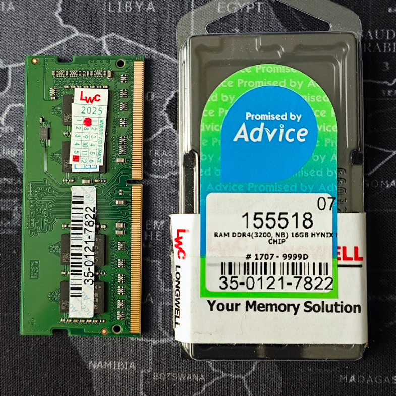 RAM Notebook SK HYNIX 16GB DDR4 BUS 3200MHz (8 Chip) ประกัน LT