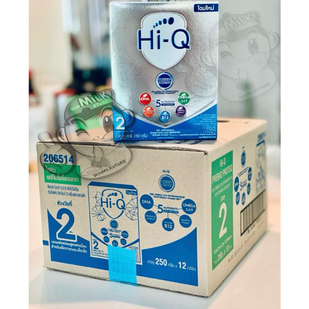 ไฮคิว ช่วงวัยที่2 พรีไบโอโพรเทค สำหรับ 6เดือน – 3ปี ขนาด 250 ก. (12 กล่อง)