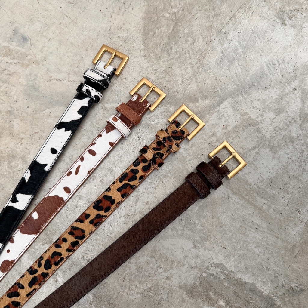 [พร้อมส่ง] WEAR.SOUL #BT140-Leather Belt with Gold Buckle เข็มขัดผู้หญิง