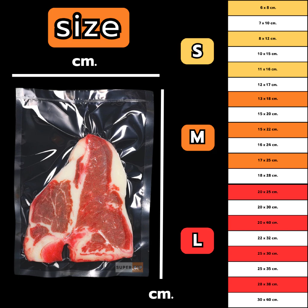 ถุงซีลสูญญากาศ Food Grade 100 ใบ Vacuum Bag ใส่อาหาร thumbnail 5