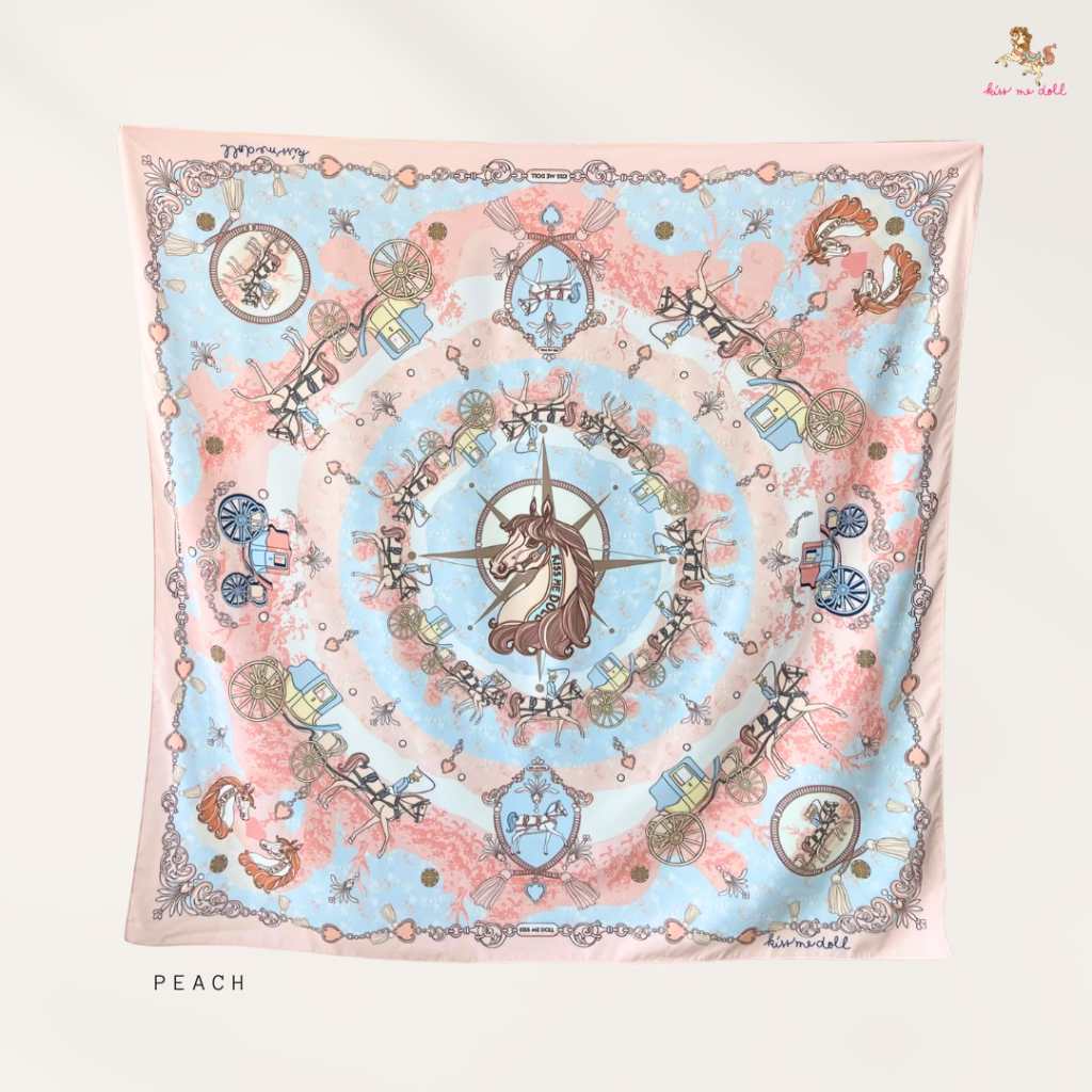 Kiss me doll ผ้าพันคอ/ผ้าคลุมไหล่( Classic ) ลาย Knight ขนาด 100x100 cm.