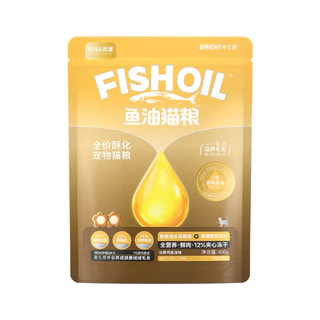 Bright - Fish Oil Complete & Balanced อาหารแมวมื้อหลักสูตรผสมปลา ออยล์ความบริสุทธิ์สูง 400g