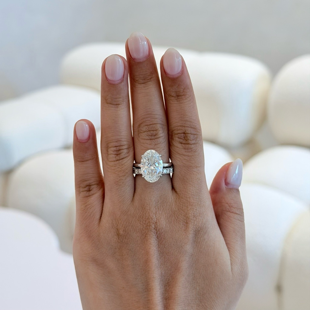 5.0 กะรัต -Oval solitaire ring Labgrown