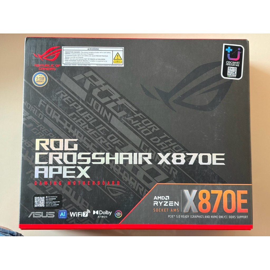 เมนบอร์ด ROG X870E CROSSHAIR APEX มือสอง ประกันศูนย์ไทย (มีของพร้อมส่ง)